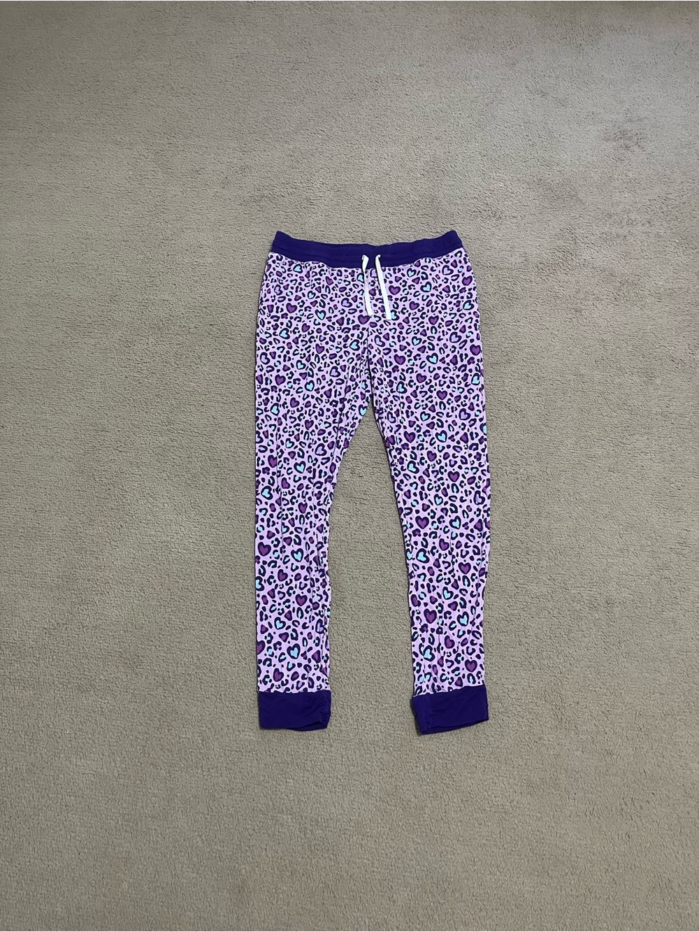 Little Sleepies Purple Leopard Print Pajama Joggers Wild Hearts